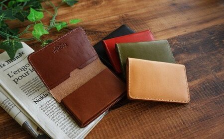 【ライトブラウン】FOOTANブランド 本革名刺入れ