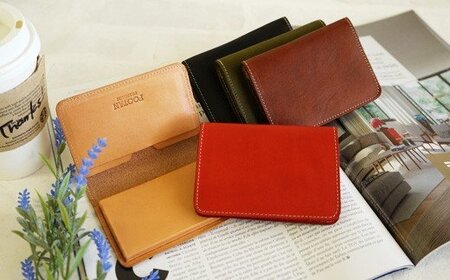 【ワインレッド】FOOTANブランド 本革名刺入れ