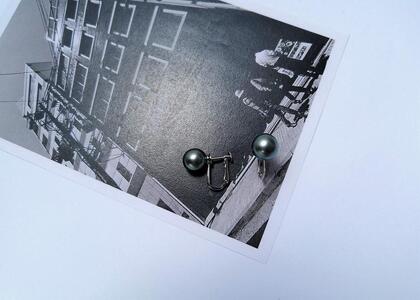 特選　黒蝶真珠イヤリング　　