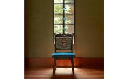 【神戸を代表する】創業150年日本一古い洋家具屋の小椅子ポロチェア【永田良介商店】【Turquoise flower/High type】