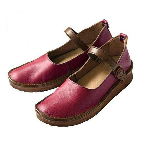 【グッドデザイン賞受賞】手を使わずに脱ぎ履きできる！ 職人手作り ストラップシューズ KAYAK カヤック 靴 レディース【レッド／24.5cm】