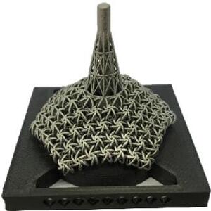 金属なのにしなやかに回る! 金属3Dプリンター製メタルコマ(ブルー)