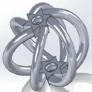 金属なのにしなやかに回る! 金属3Dプリンター製メタルコマ(ブルー)