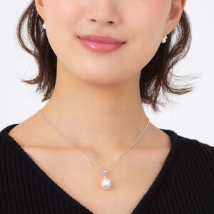 【紫陽花】シロチョウパール ブルートパーズ ピンクトルマリン ホワイトゴールド ペンダントトップ｜無調色 白蝶真珠 南洋真珠 10mm K18WG