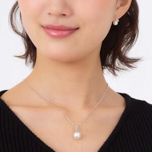 【澪標】シロチョウパール ダイヤモンド ホワイトゴールド ペンダントトップ|無調色 白蝶真珠 南洋真珠 10mm K18WG