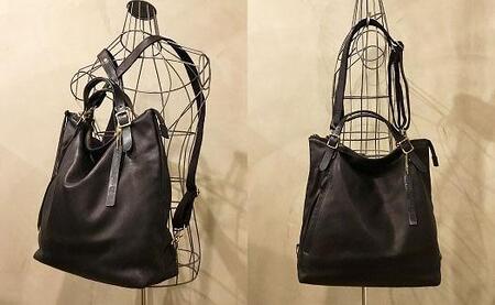 【-Less】ホースレザー トートリュック(L)LMSB-0030(ブラック)