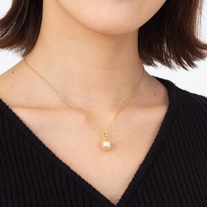 【鞠】ゴールデンパール（南洋 白蝶真珠） 10mm セミラウンド イエローサファイア K18 イエローゴールド ペンダントトップ