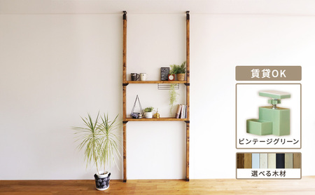 インテリア LABRICO 棚 セット M アジャスター ヴィンテージグリーン 平安伸銅工業 ツーバイ材 ツーバイフォー 棚板 棚受け 壁 壁面 壁面収納 家具 収納 DIY 突っ張り つっぱり棚 固定 賃貸 木 木材 平安伸銅 ラブリコ 兵庫 兵庫県 姫路 姫路市 ジャコビアン