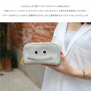 【通しマチ/ニッコリポーチLAERGE/全20色】毎日の相棒♪定番/通しマチ仕様のふっくらモンスターマルチポーチ レディース 化粧ポーチ コスメ メイク 大容量 マルチ 大きめ 機能的 プレゼント アイスグレー