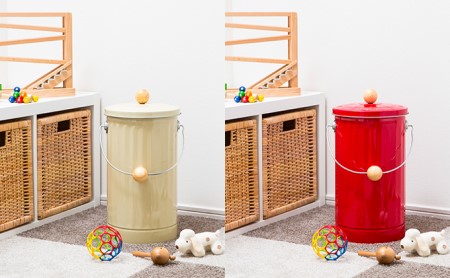 ゴミ箱 オバケツ おむつ 消臭ペール 渡辺金属工業 バケツ職人が作る トラッシュカン ゴミ入れ ゴミ インテリア レトロ トタン バケツ 蓋付き 消臭 臭わない オムツ 介護 介護用 室内 国産 赤