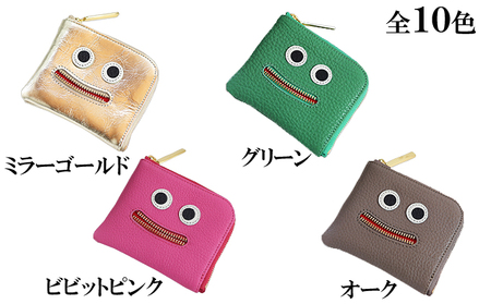 思わず笑顔になってしまうニッコリL字ミニ財布/コンパクト ファッション小物 キャラクター  ミラーゴールド