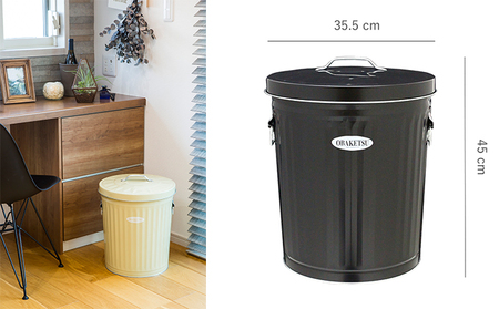 ゴミ箱 オバケツ ダストボックス 33L 渡辺金属工業 バケツ職人が作る トラッシュカン ゴミ入れ インテリア 雑貨 日用 日用品 レトロ ゴミ トタン バケツ 蓋付き 職人 手作り 屋外 室内 国産 おしゃれ オシャレ 兵庫 兵庫県 姫路 姫路市 ブラウン