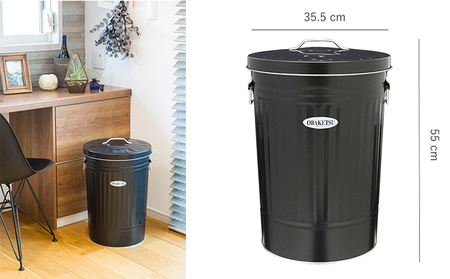 ゴミ箱 オバケツ ダストボックス 42L 渡辺金属工業 バケツ職人が作る トラッシュカン ゴミ入れ インテリア 雑貨 日用 日用品 レトロ ゴミ トタン バケツ 蓋付き 職人 手作り 屋外 室内 国産 おしゃれ オシャレ 兵庫 兵庫県 姫路 姫路市 黒