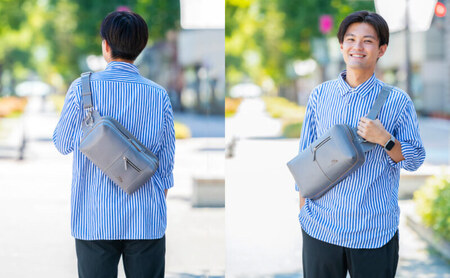 B5サイズのタブレットが入る本革ボディバッグ 全5色 ファッション カバン チャコールグレー