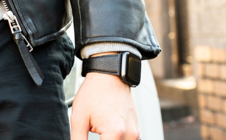 腕時計 バンド 姫路黒桟革 Apple Watch 高級レザーバンド 45mm 替えベルト 革 レザーバンド アップルウォッチ スマートウォッチ 交換 交換ベルト 替えバンド  藍染×ブラック