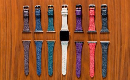 腕時計 バンド 姫路黒桟革 Apple Watch 高級レザーバンド 41mm 替え