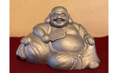 瓦細工師手作り 【座り布袋置物】 置き物 迫力 インテリア 僧侶 七福神