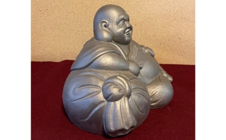 瓦細工師手作り 【座り布袋置物】 置き物 迫力 インテリア 僧侶 七福神