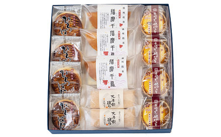 播磨銘菓撰　福禄寿　13個入 お菓子 スイーツ 和菓子 焼菓子 なると金時芋 風味豊か 竹籠 スイートポテト どら焼き 手作り 最中 詰め合せ 