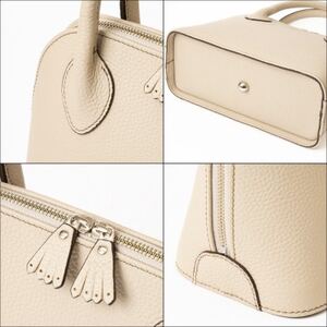 HEDGE　シュリンク型押し牛革 淡いベージュのレディースバッグ たつの市産牛革を使用した鞄です【1575318】