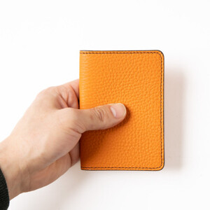 HEDGE　免許証専用カードケース[シュリンク型押しオレンジ牛革]1個【1259294】