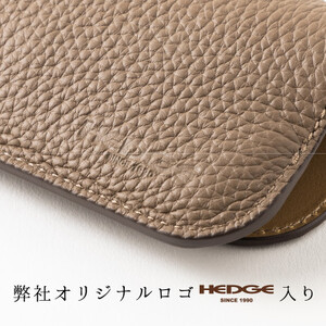 シンプルメガネケース(トープ×ゴールド) 兵庫県たつの市産牛革 シュリンク型押し　HEDGE【1283109】