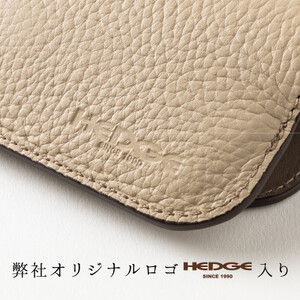 たつの市産牛革 パステルベージュのメガネケース シュリンク型押し×スムースレザー　HEDGE【1363901】