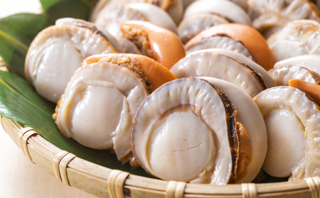 ハーフボイルホタテ［L～2L］大サイズ1kg（16～25個）オホーツク産［北隆丸］【 ほたて 帆立 ホタテ 魚貝類 魚介類 海鮮 大粒 ボイル 生 冷凍 加工食品 北海道 オホーツク 枝幸 】