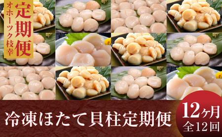 【枝幸ほたて】冷凍ほたて貝柱 12ヵ月定期便