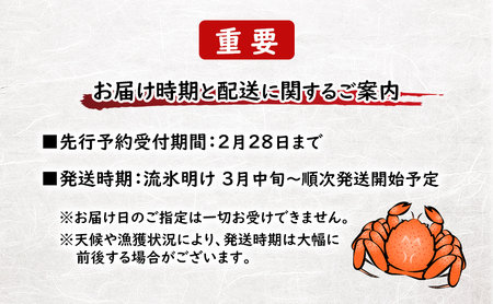 〈冷蔵発送〉流氷明け 枝幸沖 ボイル毛ガニ 2.5kg (4～5尾入) 先行予約【2026年3月頃発送予定】旬の味覚［丸中三興水産］オホーツク枝幸 前浜【 蟹 魚介 北海道 枝幸 】