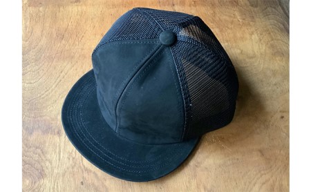 ちょっと大きめレザーメッシュキャップ ファッション小物 帽子  ネイビー