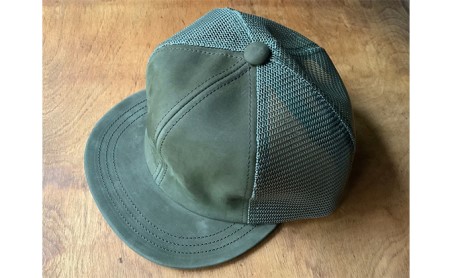 ちょっと大きめレザーメッシュキャップ ファッション小物 帽子  ネイビー