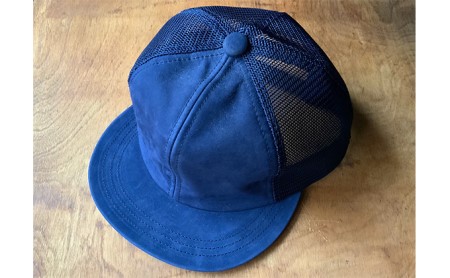 ちょっと大きめレザーメッシュキャップ ファッション小物 帽子  ネイビー
