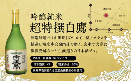 【12/24までの寄附で年内発送】 白鷹 こだわりの味セット 720ml 3本入 年内発送 12/24まで 日本酒