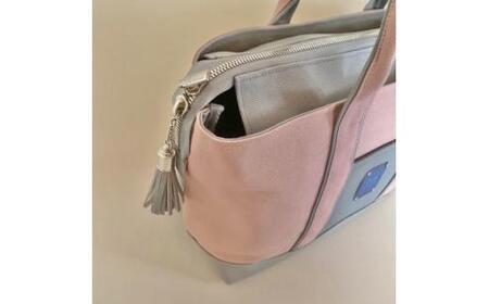 <左肩掛け用>お仕事バッグ しごとーと ストラップセット スモーキーピンク/グレー