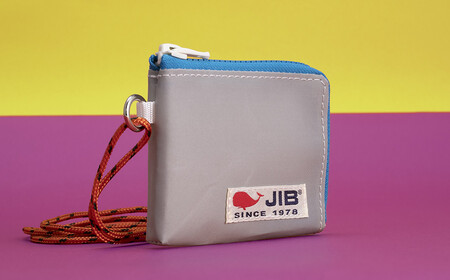 マイクロクラッチ財布(グレー×ロケットブルーファスナー)