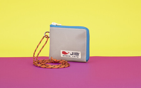 マイクロクラッチ財布(グレー×ロケットブルーファスナー)