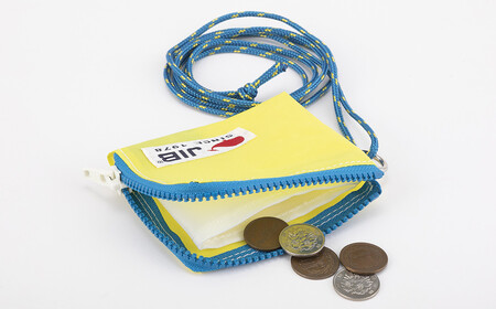 マイクロクラッチ財布(イエロー×ロケットブルーファスナー)