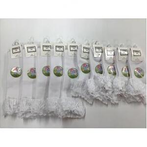 ガールのびのびレース付 白ソックス10足セット(クルータイプ5足+ハイソックス5足)