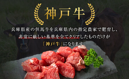 <お試し用> 神戸牛角切り カレー・シチュー・煮込み用 500g(250g×2P) 神戸牛
