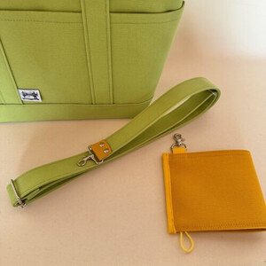 NUNUTOTO ライム×マスタード Mサイズ ショルダーストラップ&ペットボトルホルダーセット