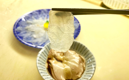 かわはぎ 薄づくり 2～3人前 10月～4月配送（淡路島由良産） 海鮮 鮮魚 冷刺身 蔵配送 兵庫県 洲本市 淡路島