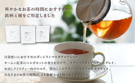 ティーバッグ 4種セット 01【Uf-fu ウーフ】茶葉 人気 ダージリン アールグレイ コルカタチャイ エテ ミルクティー アイスティー ティータイム 詰め合わせ 贈り物 ギフト プレゼント