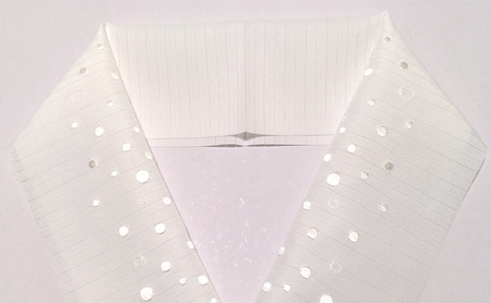 半衿　絽　ドット柄　白地に白　刺繍　半襟 和装 民芸品 工芸品 伝統技術 篠原縫製