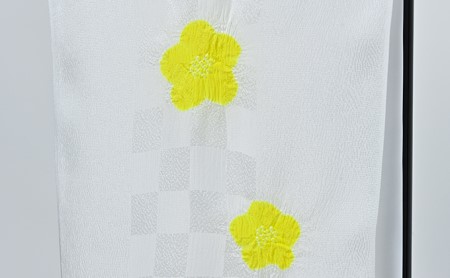 帯揚げ 白地に黄色 絞り 輪出し リンダシ 帯上げ 着物に | 兵庫県伊丹 