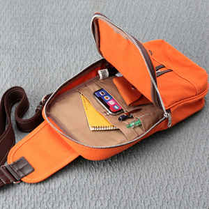 豊岡鞄 直帆布 ワンショルダー ボディバッグ NEH003 オレンジ