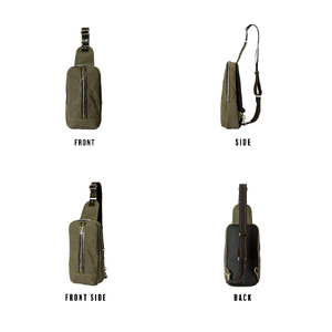 豊岡鞄 直帆布 ワンショルダー ボディバッグ NEH003 ブラックカーキ