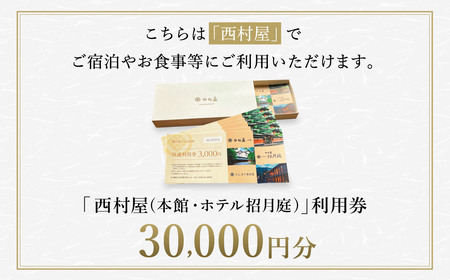 西村屋ホテル招月庭 共通利用券 30,000円分