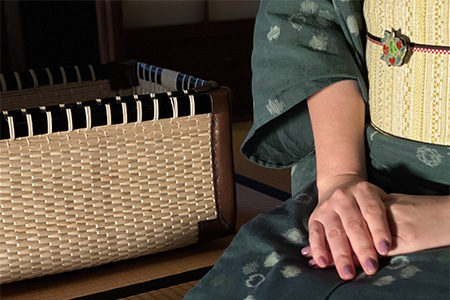 【伝統工芸品】KORI ANRI JAPAN「NAGASHAKU」黒縁永尺角革行李 柳行李 / 豊岡杞柳細工 100年持つ収納 反物 ハンドメイド 経済産業大臣指定伝統的工芸品 豊岡鞄の原点