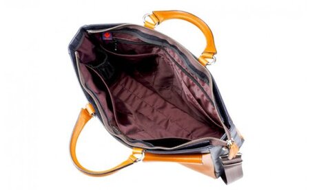 豊岡鞄　デニム×レザートート（5050）　オレンジ